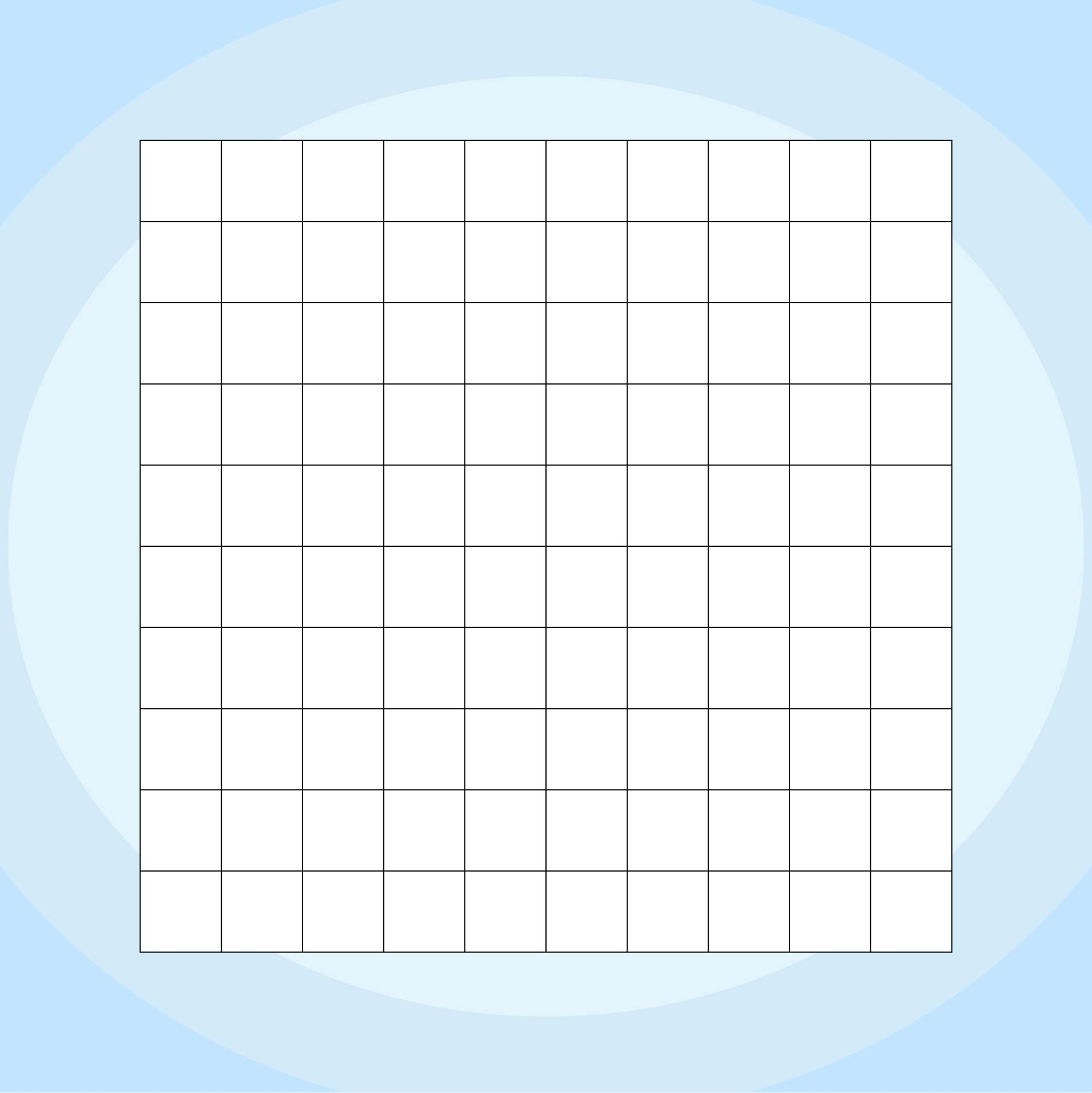 Blank 100 Square Grid Printable