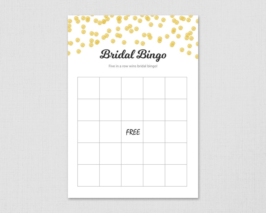 Blank Bridal Bingo Cards Template Empty Bingo Cards Bachelorette Party Wedding Shower Printable Bridal Shower Game A001 Etsy