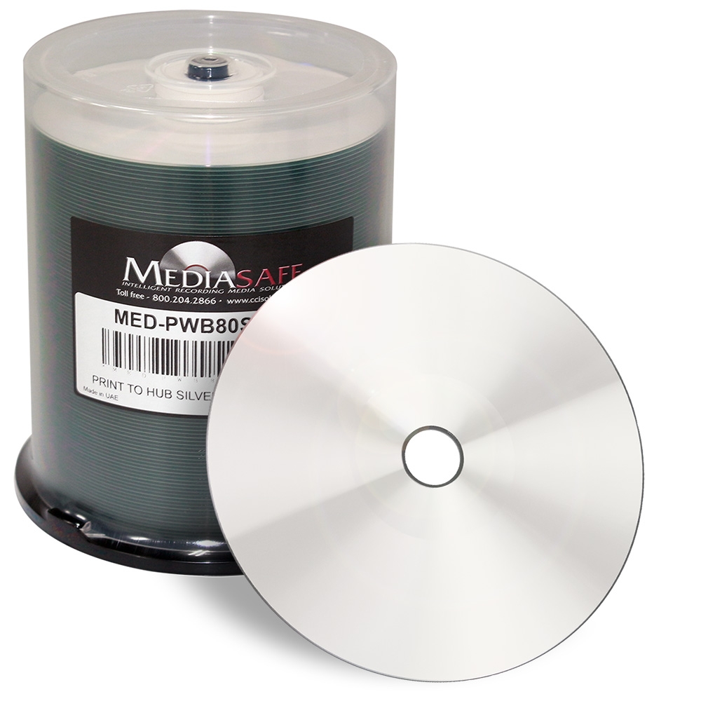 Blank CDs Silver Inkjet Printable Hub CD
