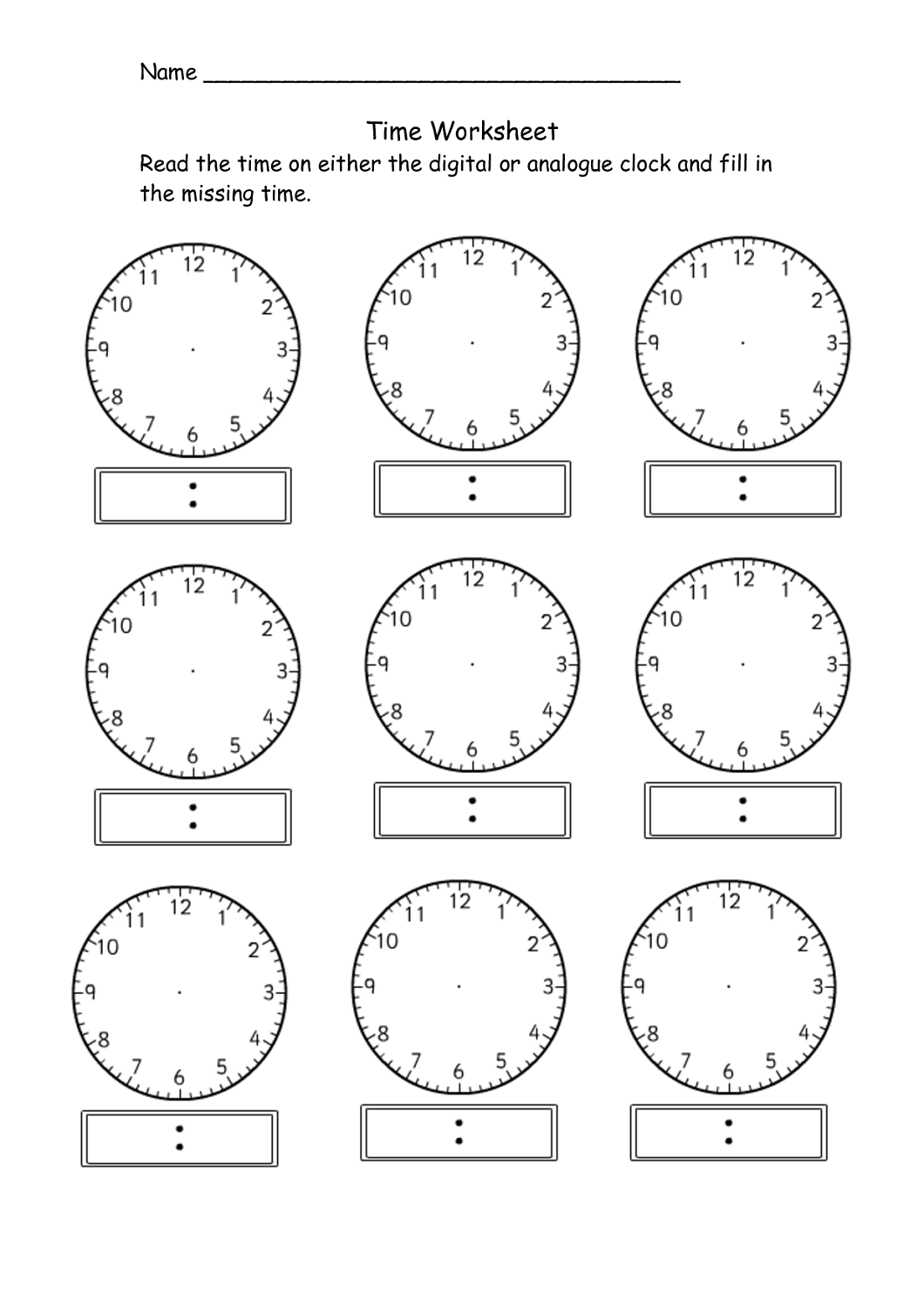 Blank Clock Worksheet To Print Activity Shelter Time Worksheets Library