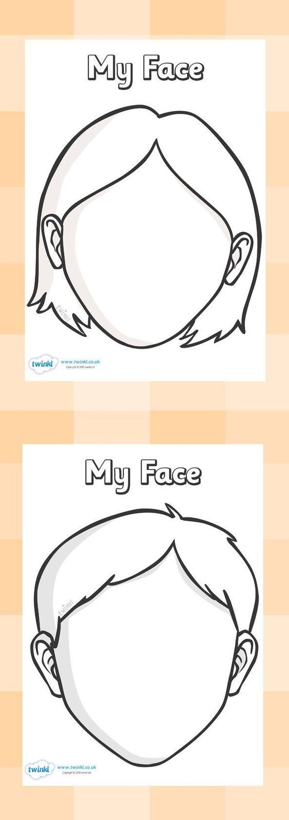 Blank Faces Templates Free Printables Children Can Draw Things That represent Them In The Faces Face Template Preschool All About Me Preschool