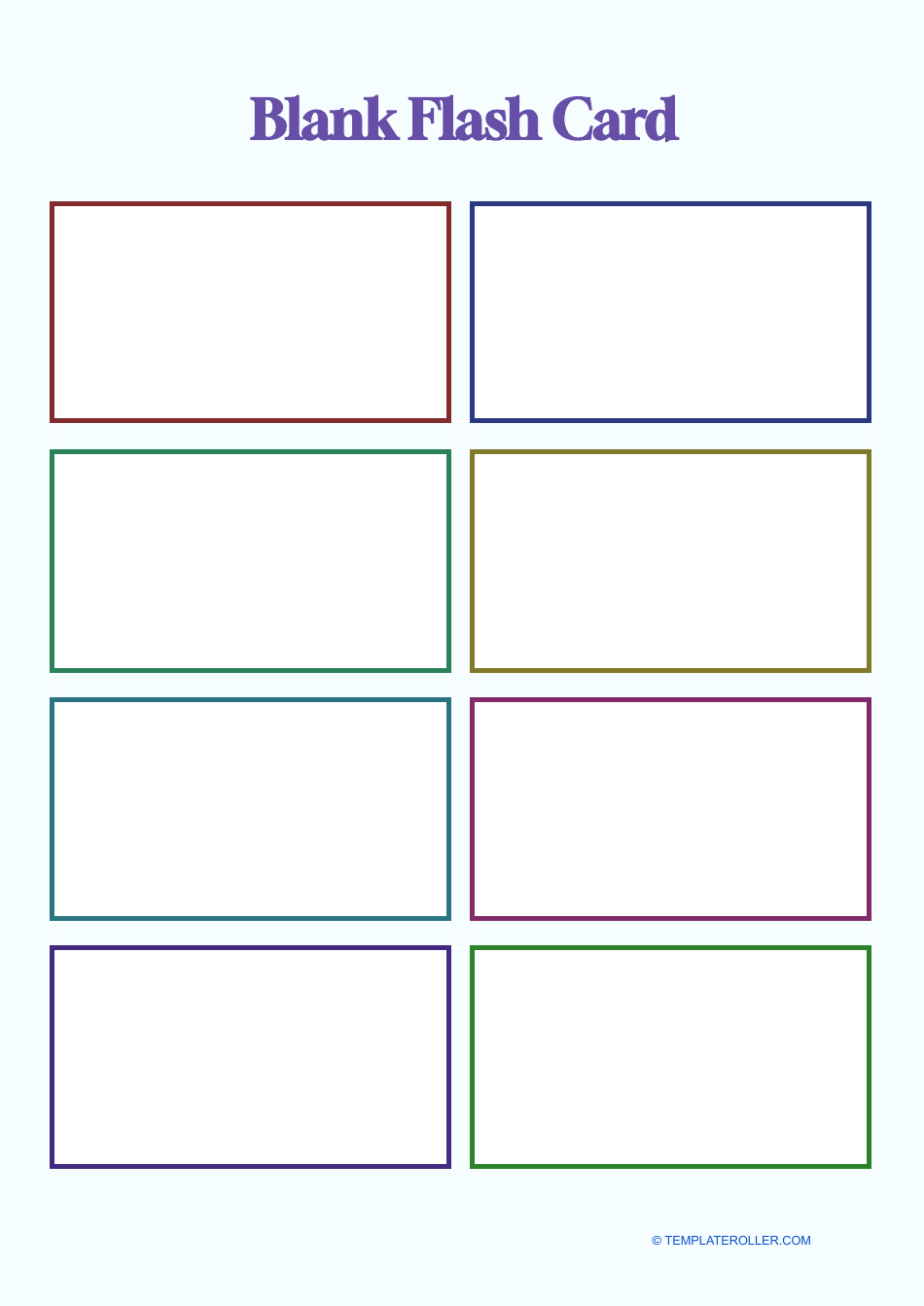 Large Blank Flash Cards Printable
