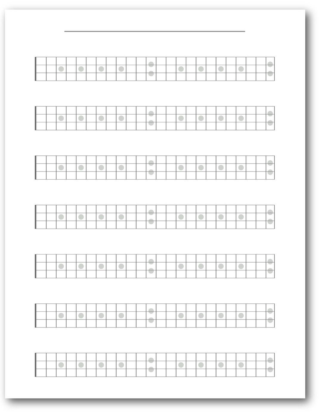 Printable Blank Bass Fretboard Chart