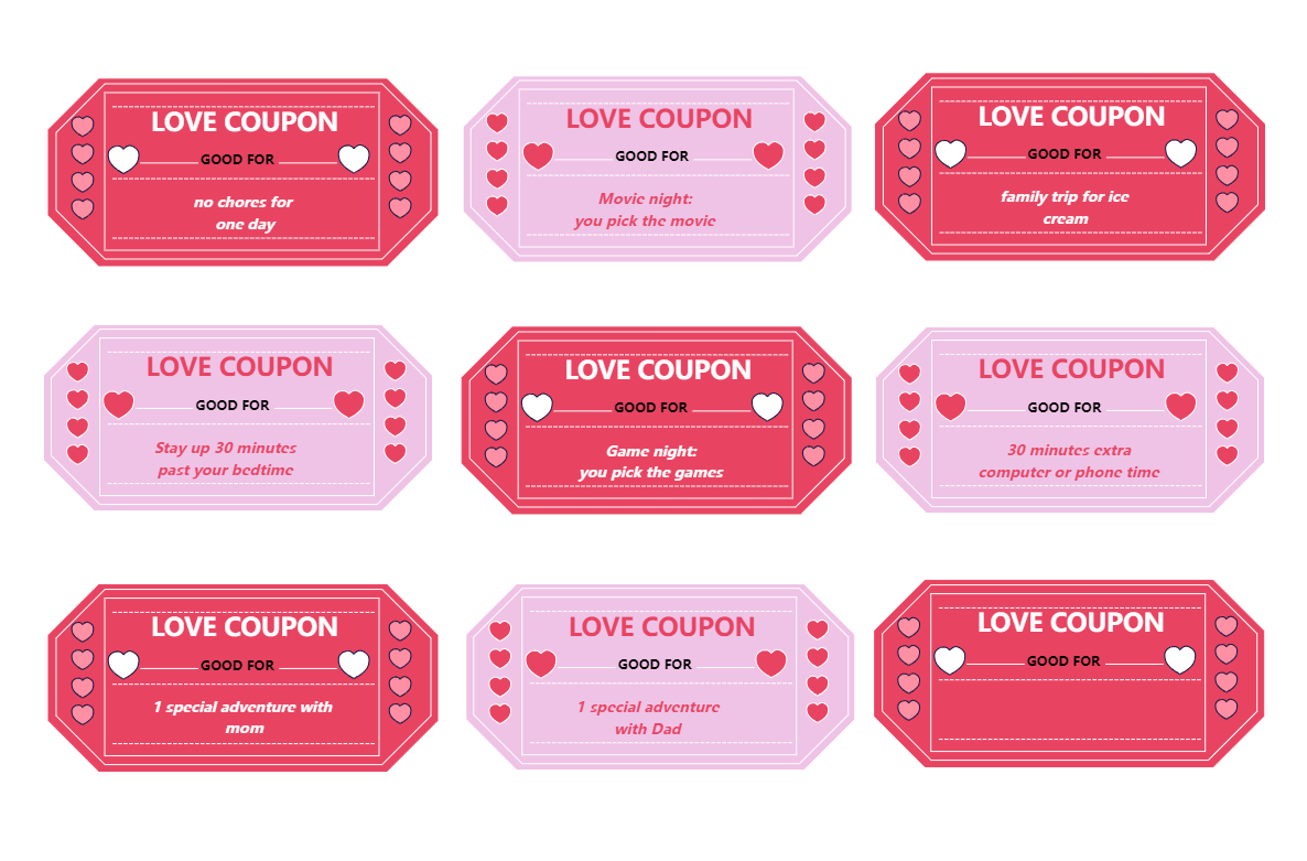 Free Printable Blank Love Coupons