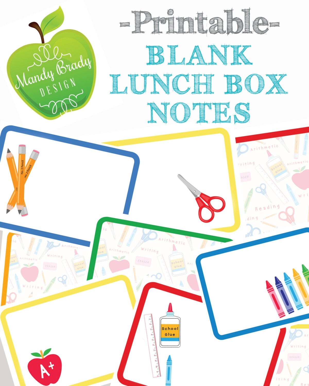 Free Printable Blank Lunch Notes