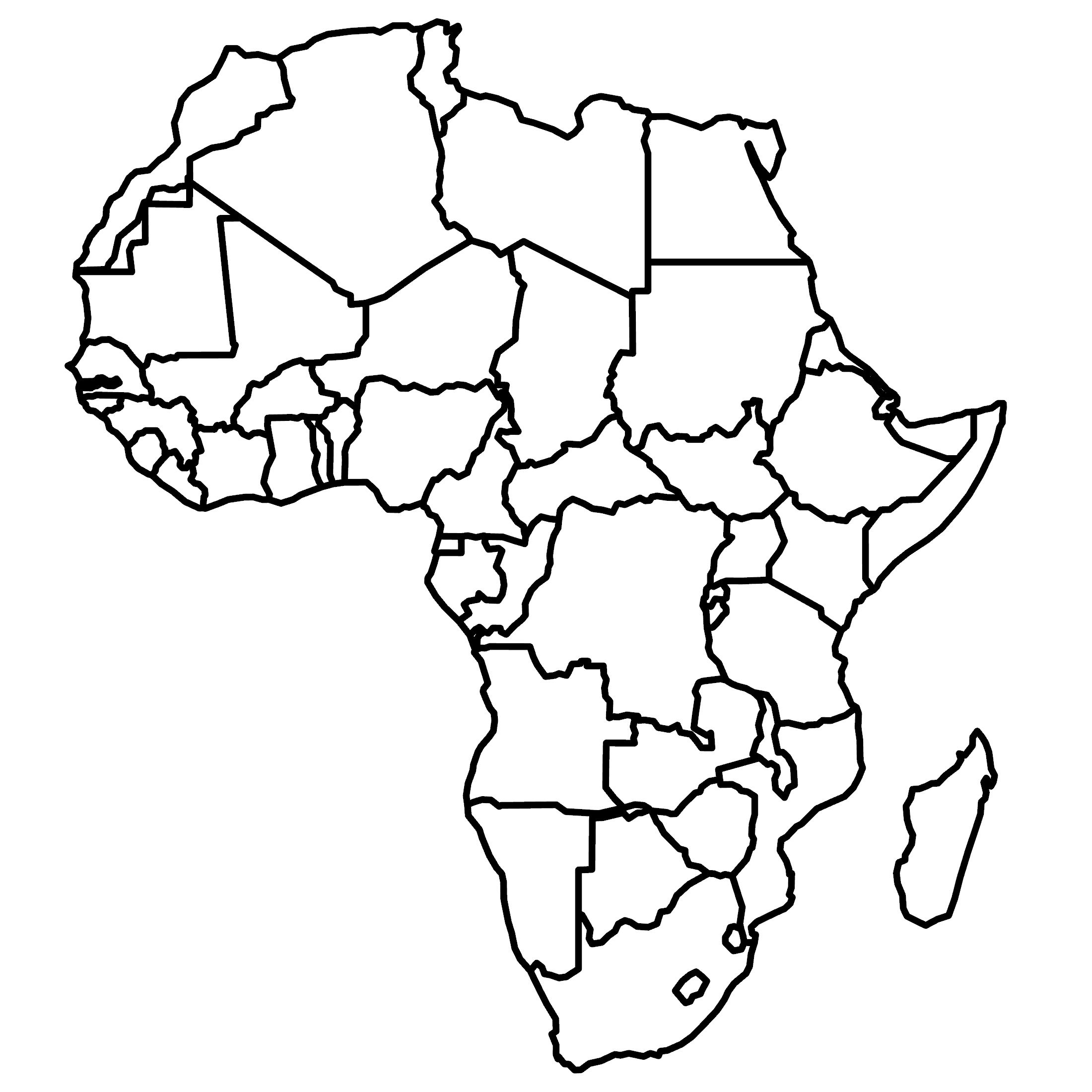 Blank Map Of Africa With Country Outlines GIS Geography