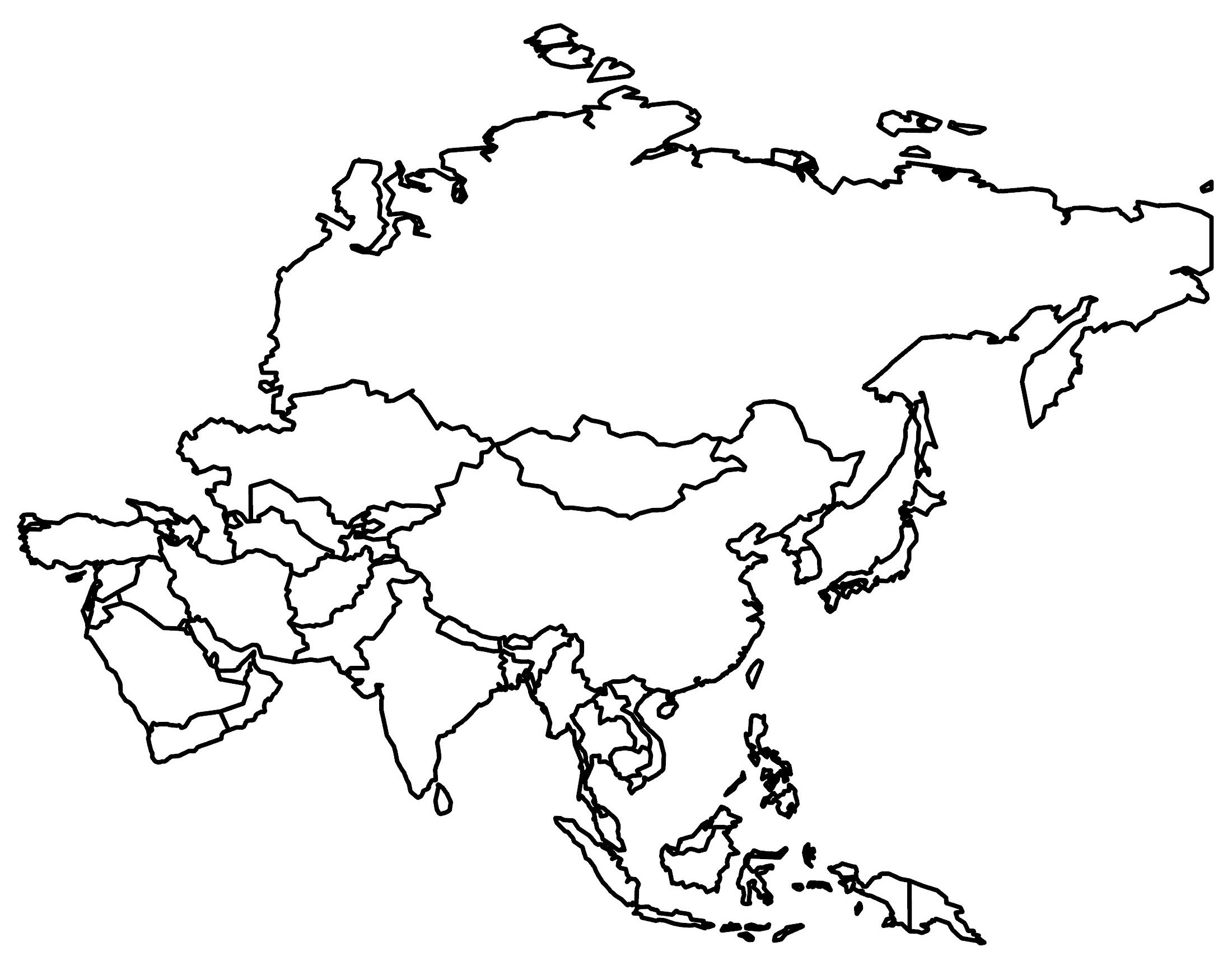 Blank Map Of Asia With Country Outlines GIS Geography