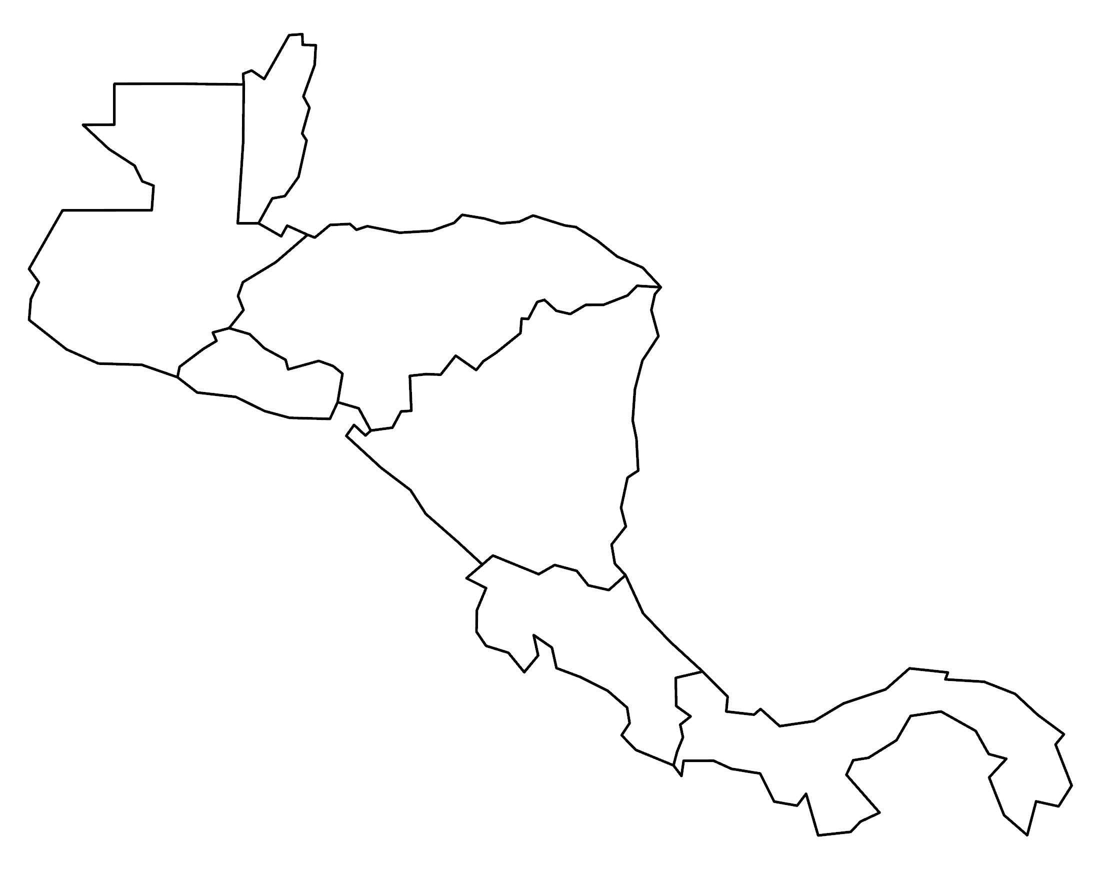 Blank Map Of Central America GIS Geography