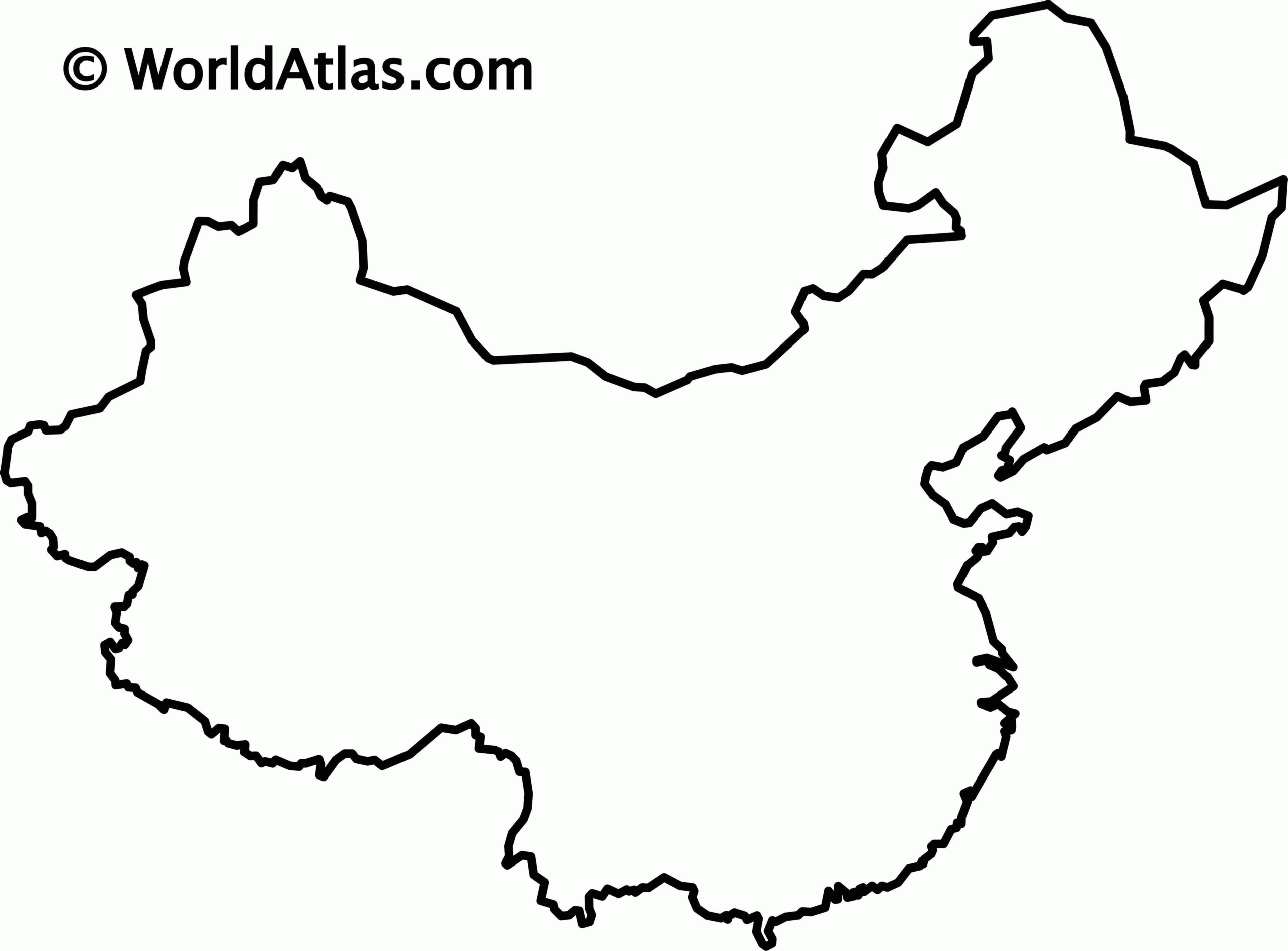 Blank Map Of China Outline Map And Vector Map Of China Worksheets Library