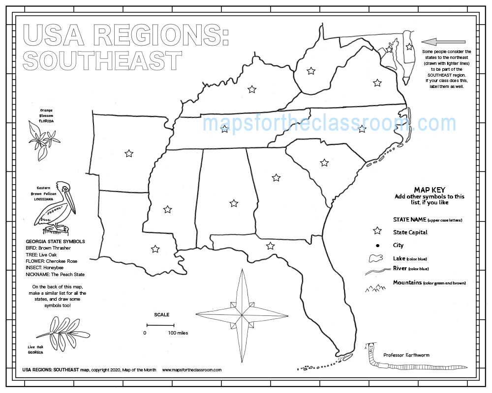 Printable Blank Southeastern Region Map