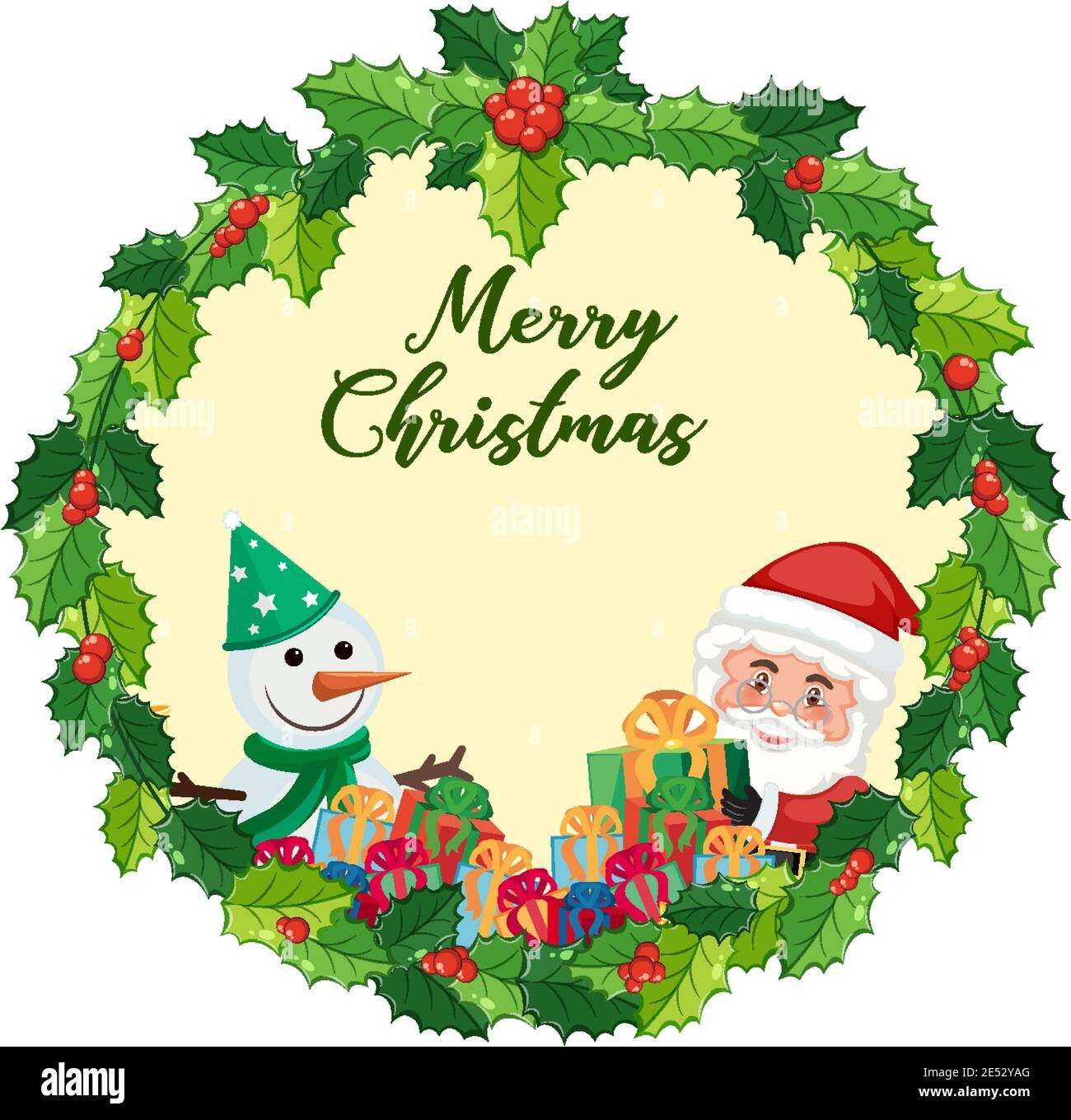 Blank Merry Christmas Card Template Illustration Stock Vector Image Art Alamy