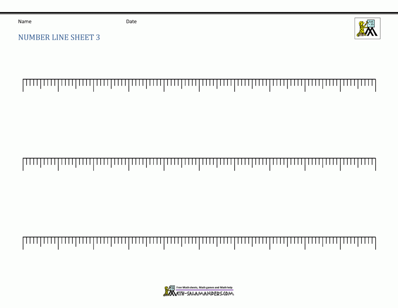 Blank Number Lines