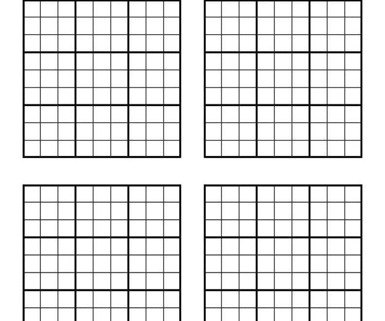 Blank Printable 9x9 Sudoku Grids Free PDF Download