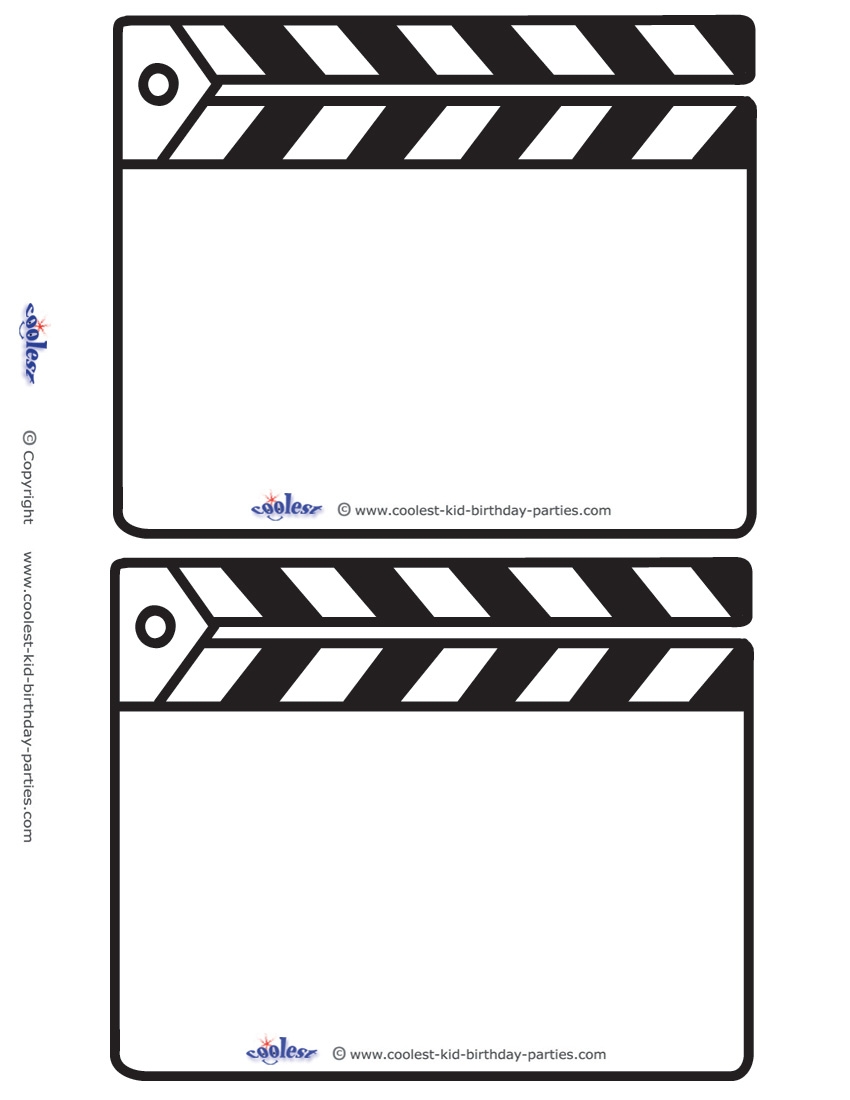 Blank Printable Clapboard Invitations Coolest Free Printables