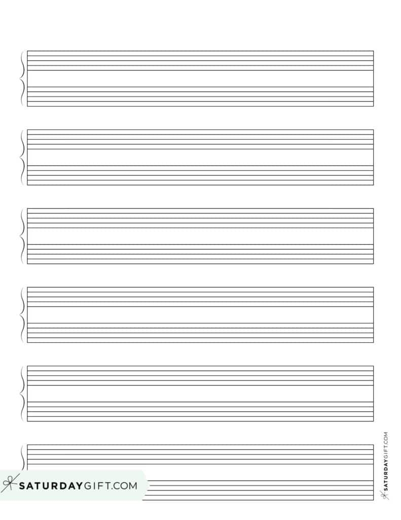 Blank Sheet Music 100 Free Printable Staff Paper Templates SaturdayGift