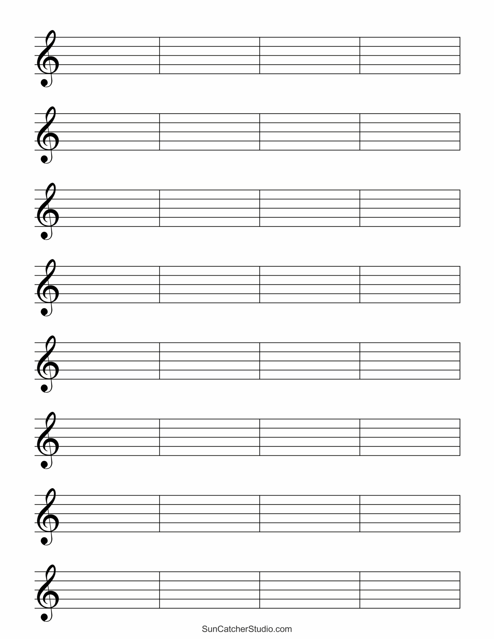 Blank Sheet Music Free Printable Staff Paper DIY Projects Worksheets Library