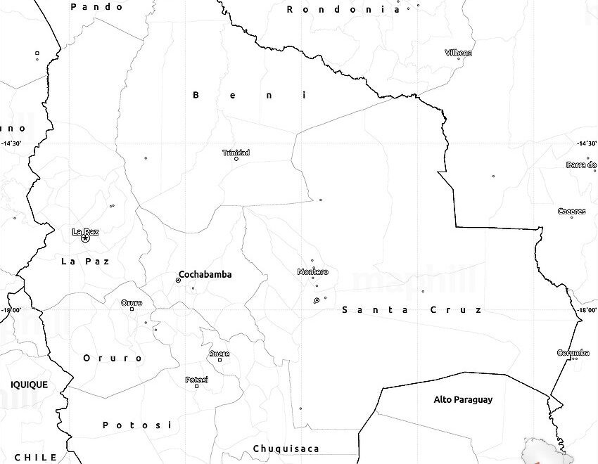 Blank Simple Map Of Bolivia