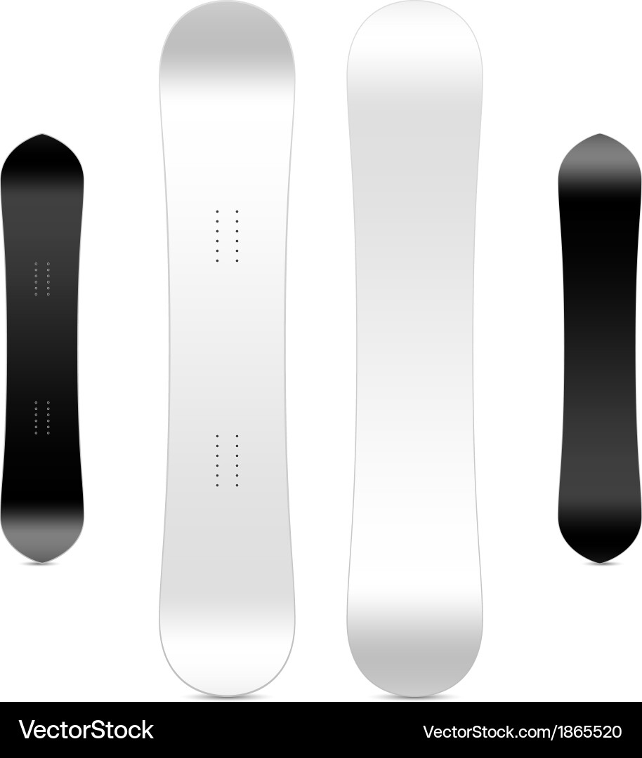 Blank Snowboard Template Royalty Free Vector Image