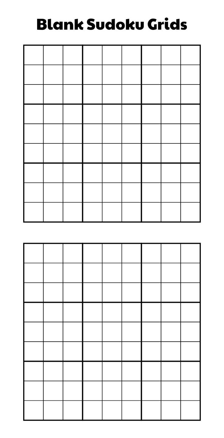 Blank Sudoku Grid 2 Per Page 10 Free PDF Printables Printablee
