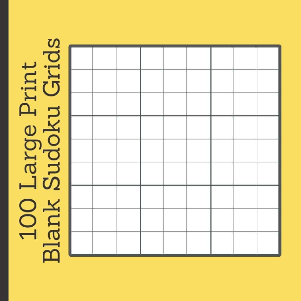 Blank Sudoku Grids 100 Large Print 9x9 Sudoku Puzzle Grids 1 Per Page Front And Back 8 5 X 8 5 Sudoku Notepad Puzzlebooks M B 9798509469619 Amazon Books