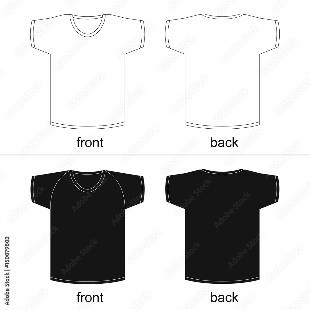 Blank T shirt Template Front And Back For Printable Vector Fashion Simple Illustration Stock Vector Adobe Stock