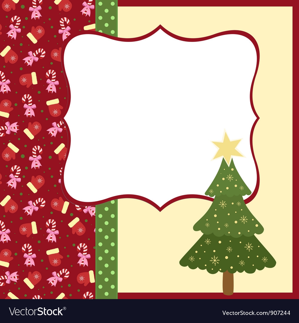 Blank Template For Christmas Greetings Card Vector Image