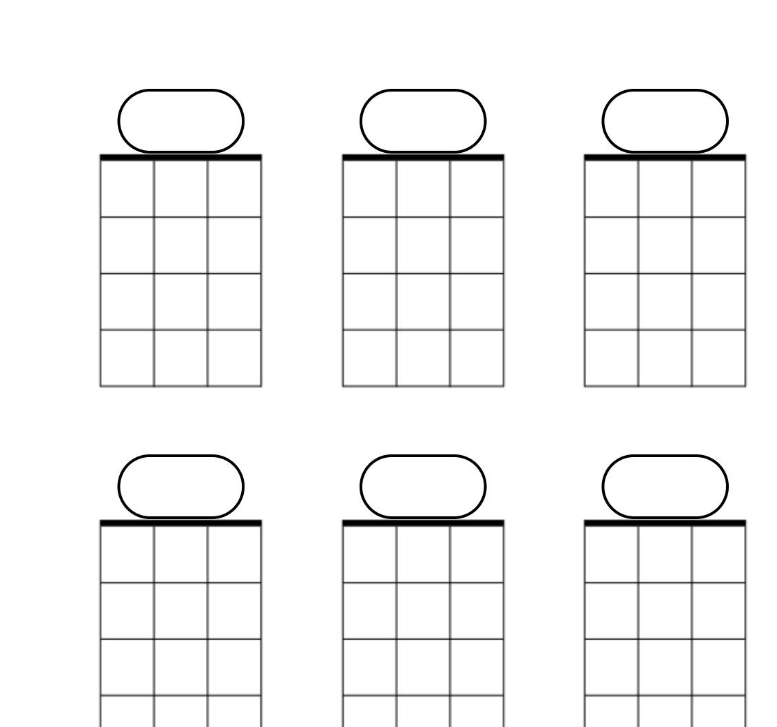 Blank Ukulele Chord Boxes Horizontal Etsy