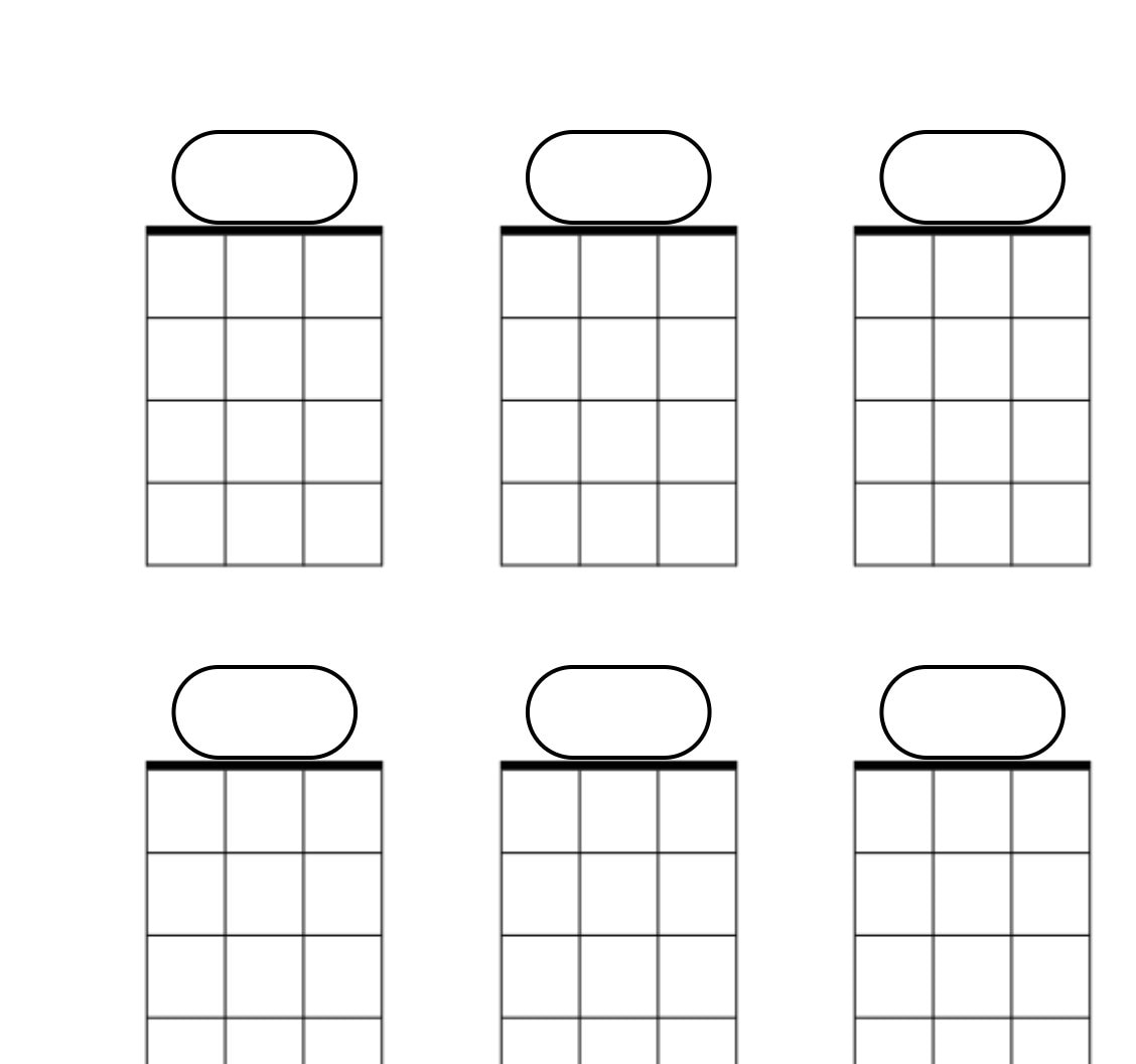 Blank Ukulele Chord Boxes Horizontal Etsy