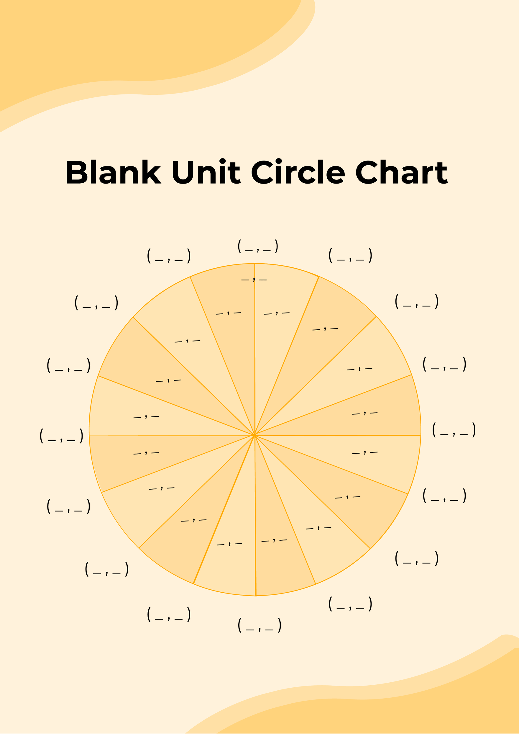 Blank Unit Circle Chart In Illustrator PDF Download Template
