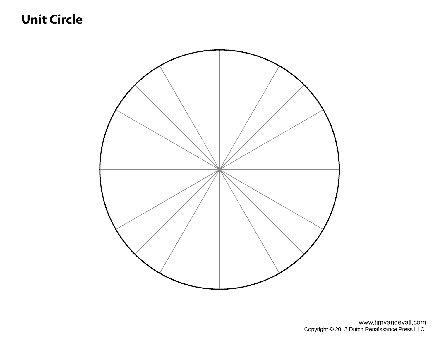 Blank unit circle Tim s Printables