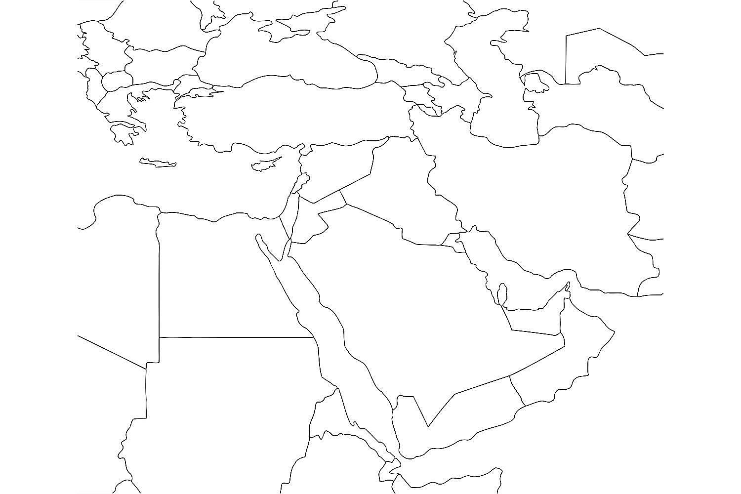 Printable Blank Middle East Map