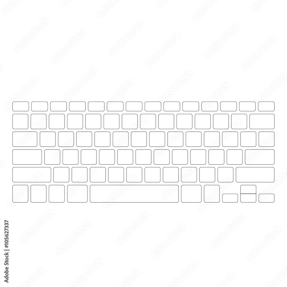 Blank White Computer Keyboard Button Layout Template Vector Illustration Eps 10 Stock Vector Adobe Stock