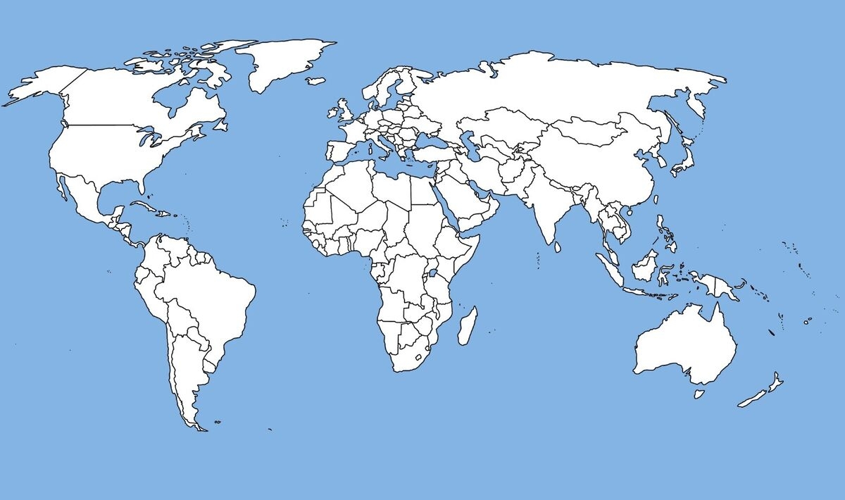 Blank World Political Map Printable
