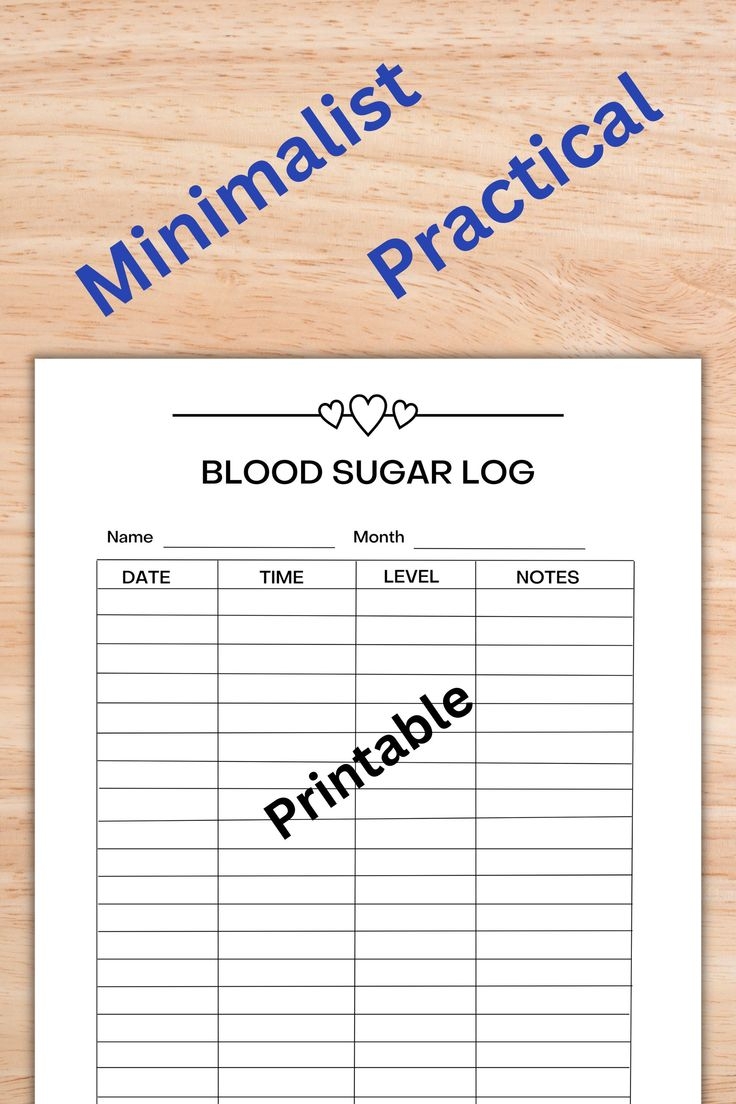 Blank Printable Blood Sugar Chart