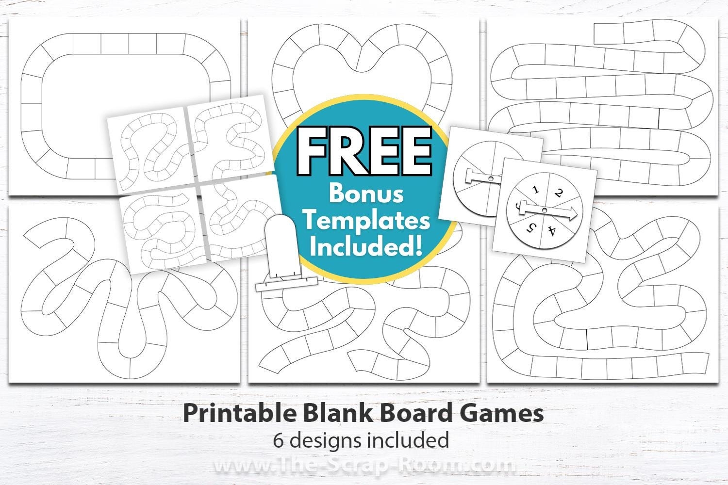 Buy Printable Blank Board Game Templates Game Design Printable Game Diy Game Game Kit Bundle 2 Printable Gameboard Plus Cut Files Freebie Online In India Etsy