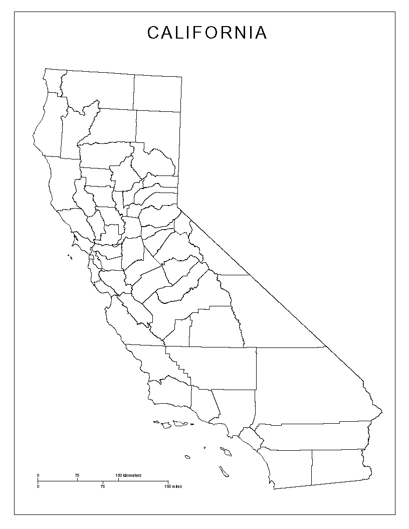 California Blank Map