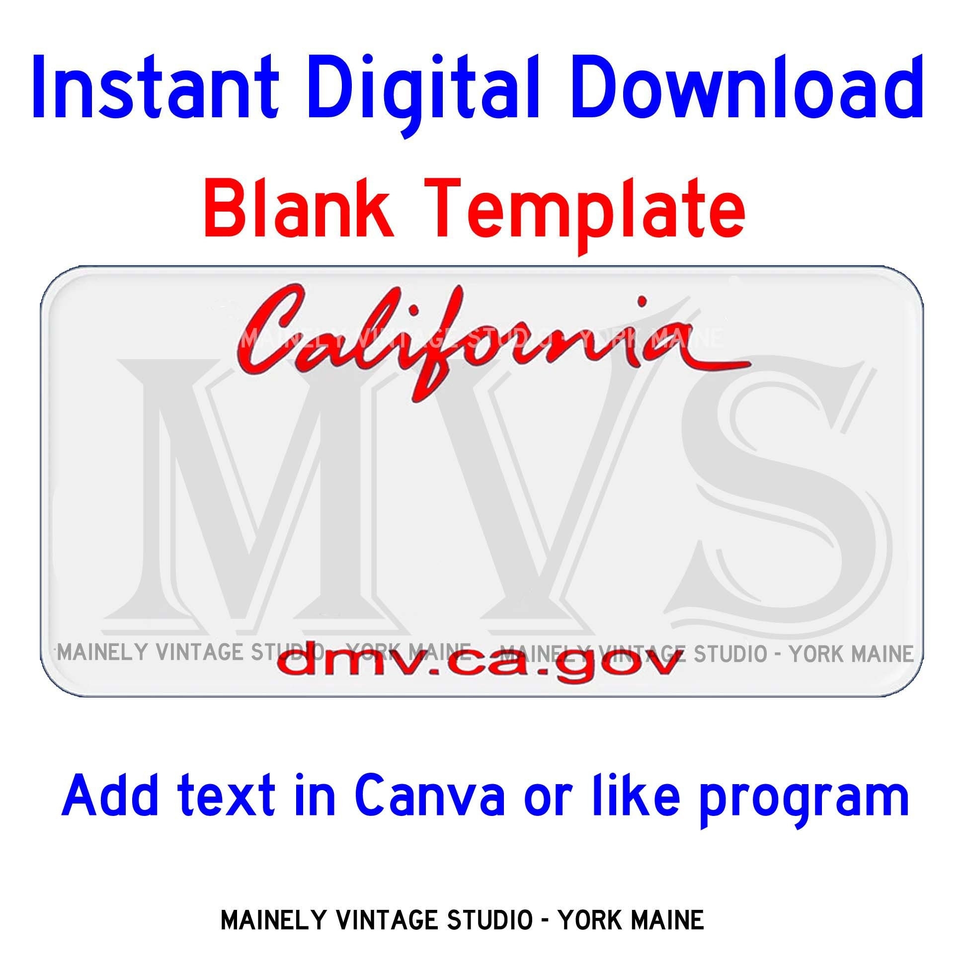 California CA License Vanity Plate Blank Template Digital Printable Download Sublimation Etsy California CA License Vanity Plate Blank Template Digital Printable Download Sublimation Etsy