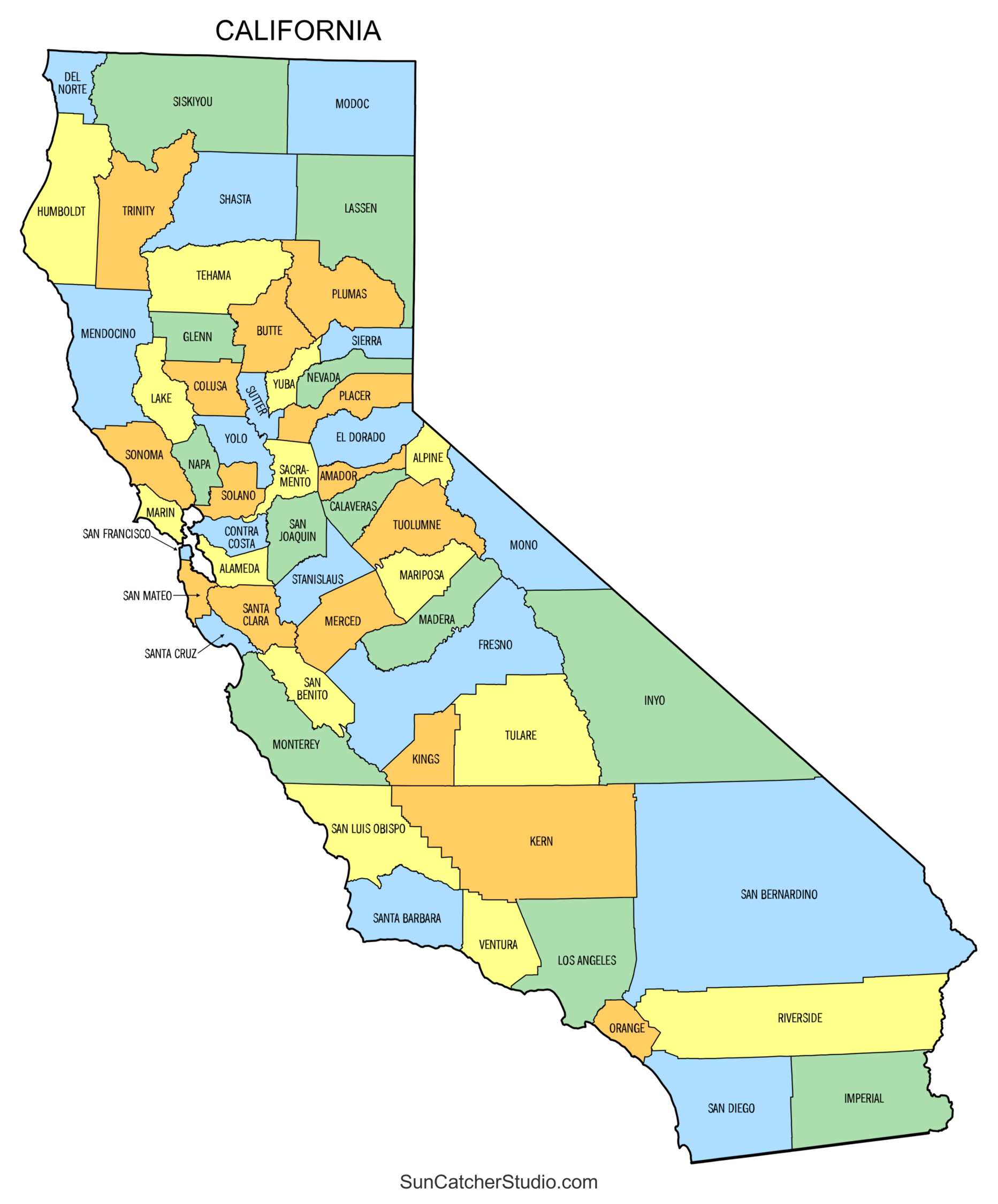 California County Map Printable State Map With County Lines Free Printables Monograms Design Tools Patterns DIY Projects