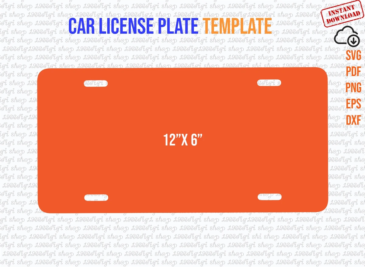 Car License Plate Blank Template Svg Png Dxf Png Eps Designful Market