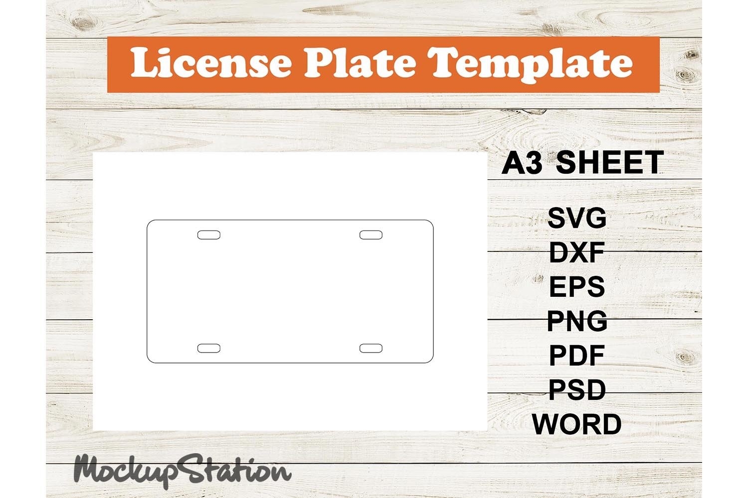 Car License Plate Template SVG Legal Plates Cut File DXF