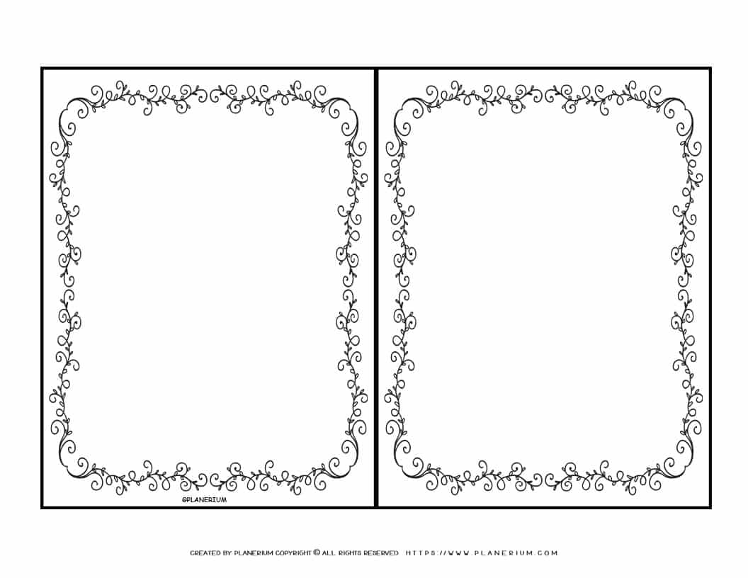 Card Template Decorative Border Planerium Worksheets Library