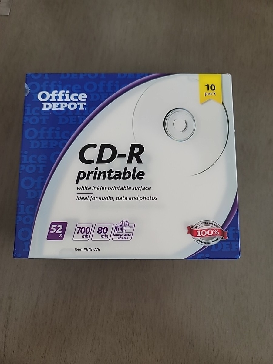 CD R 10 Pack Printable 700 Mb 80 Min New Office Depot EBay
