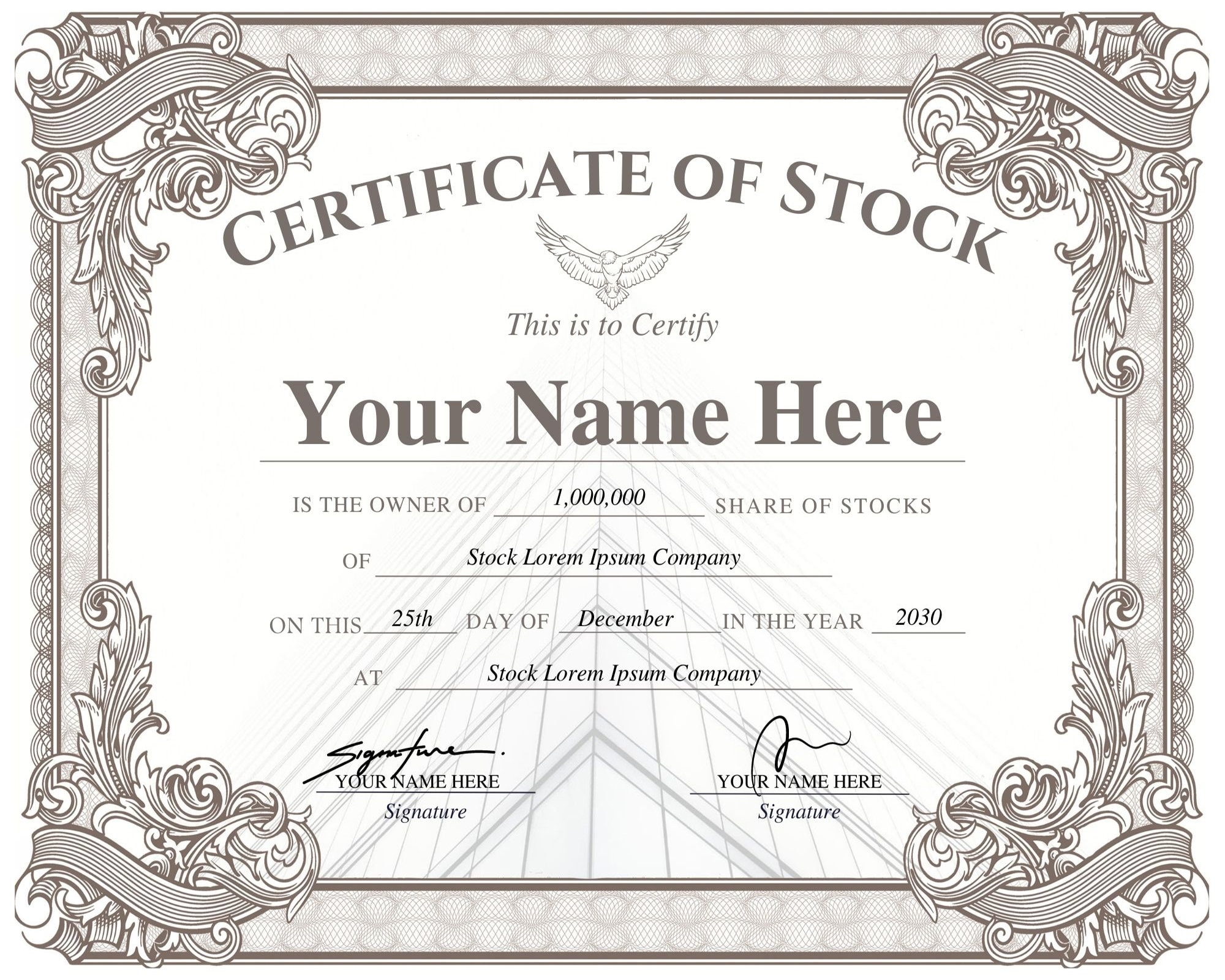 Certificate Of Stock Editable Stock Certificate Template Certificate Of Shares Stock Market Gifts Stock Template Share Of Stock Etsy