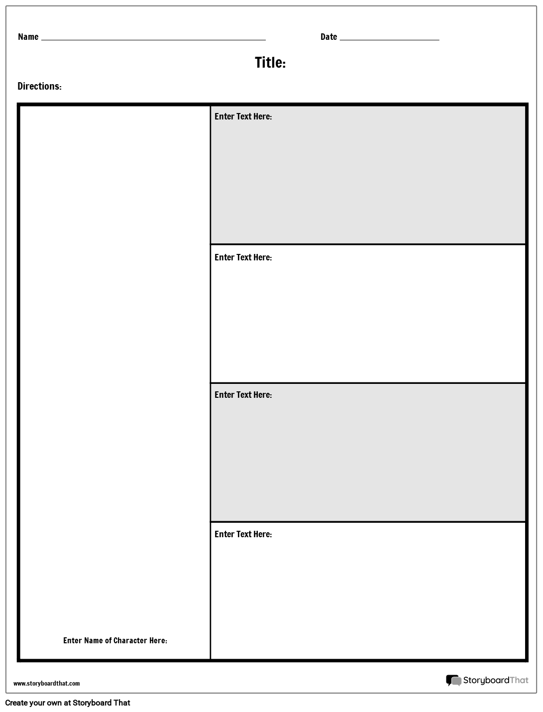 Character Map Worksheet Template At StoryboardThat
