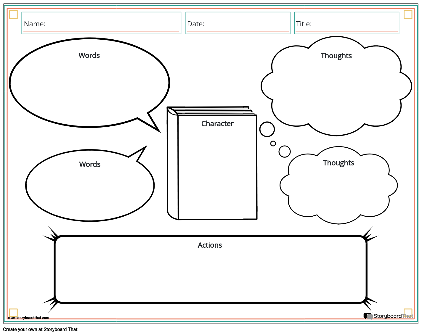 Character Map Worksheet Template At StoryboardThat