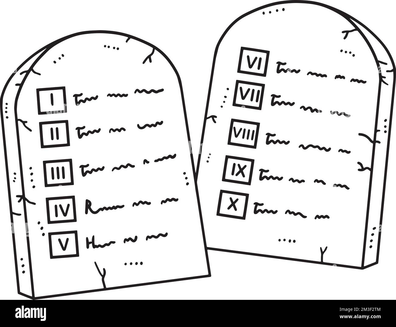 Christian Ten Commandments Tablets Isolated Stock Vector Image Art Alamy
