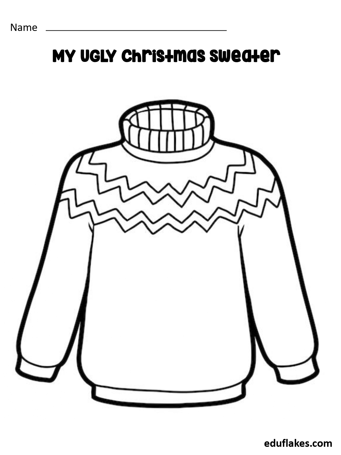 Christmas Ugly Sweater Free PDF Templates Eduflakes