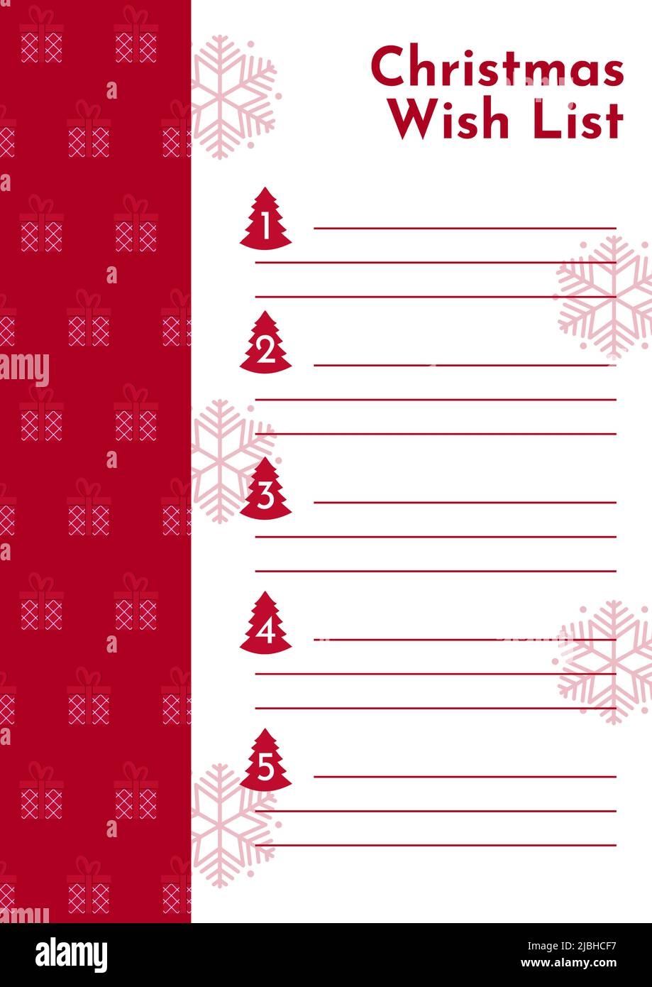 Christmas Wishlist Vector Illustration Holiday Card Isolated On White Background Christmas Wish List Page Template Happy New Year Holiday Flat Empty F Stock Vector Image Art Alamy