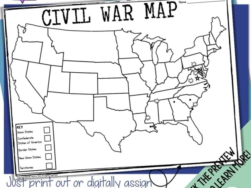 Civil War Map Activity By History Gal