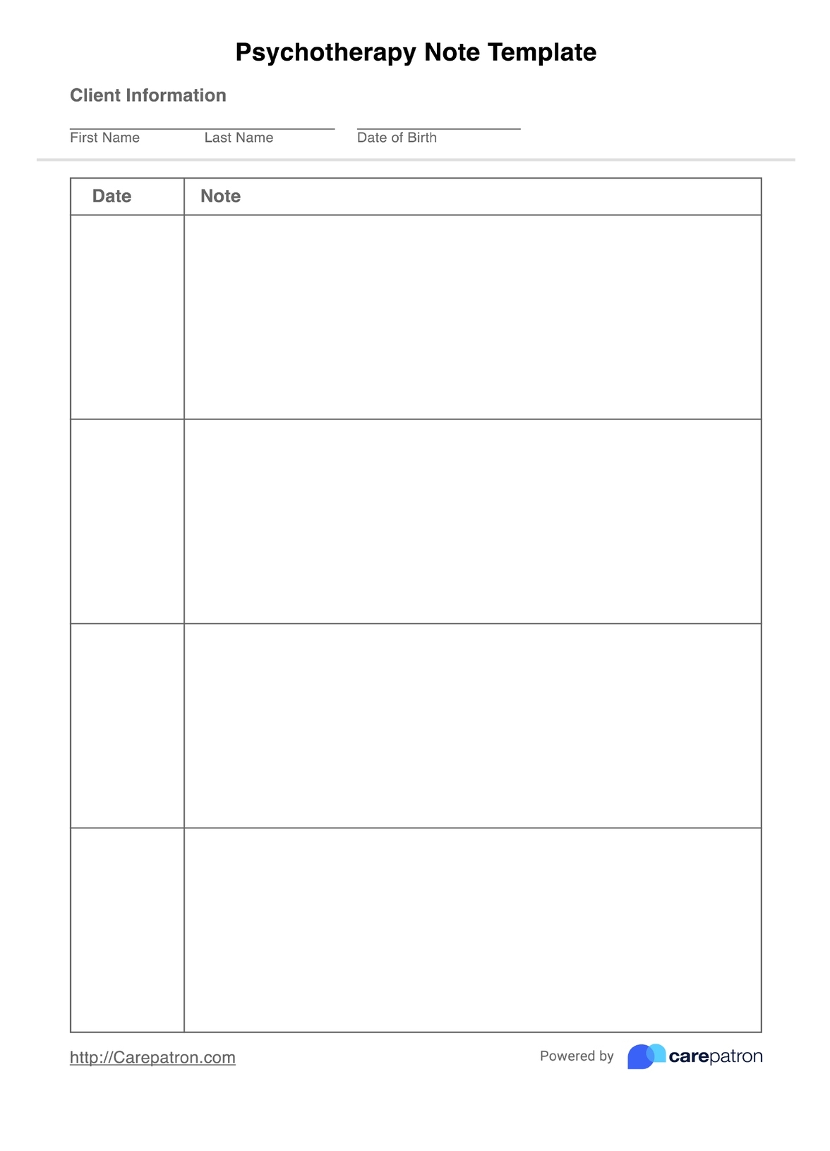 Clinical Progress Notes Template Example Free PDF Download